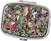 Budd Leather Women's Mother of Pearl Rectangular Pill Box 183056 Organizer,Multi