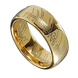 LOTR Gold Plated Tungsten Carbide Lord of the Ring Width 6mm / 8mm Band Ring Size 4 - 13 R164 * Free Shpping USA *
