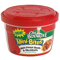 Chef Boyardee Mini-Bites Mini Pasta Shells & Meatballs, 7.5-Ounce Microwavable Bowls (Pack of 12)