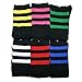 Angelina 6-Pair COTTON Referee Knee High Socks, Black on Color Stripes