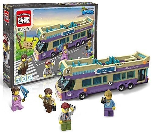 Enlighten Building Block City Series Sightseeing Bus 1123 455pcs 4dolls