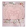 Set Of 72 Pink Heart Paper Doilies