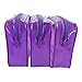 3-Pack Clear Vinyl Cosmetic Bag - Purple