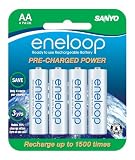 eneloop NEW 2000mAh Typical, 1900mAh Minimum, 1500 cycle, 4 Pack AA, Ni-MH Pre-Charged Rechargeable Batteries