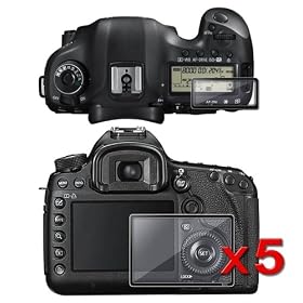 Everydaysource For Canon EOS 5D Mark III 5 packs of Glass LCD Screen 2-LCD Kit covers