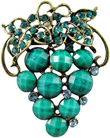 Lavish Green Grape Cluster Brooch
