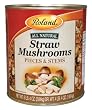 Roland Pieces & Stems Straw Mushrooms, 6.4-Pound Cans (Pack of 2)