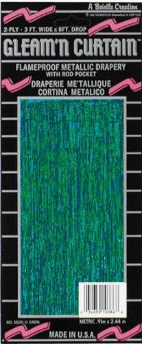 Teal 2-Ply Gleam N Curtain Metallic Curtain