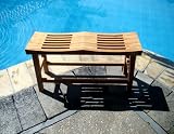 New Grade A Teak Wood 33 Double Curved Seat Shower / Bath Room / Pool / Spa Stool Bench