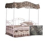 Cheetah Leopard Print Safari Twin Sized Canopy Bed Fabric Top