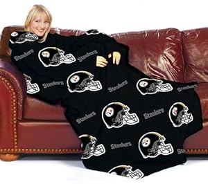 Pittsburgh Steelers Adult Comfy Throw Blanket with Sleeves