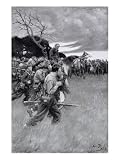 His Army Broke up and Followed Him, Weeping and Sobbing Giclee Poster Print by Howard Pyle, 36x48