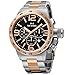 TW Steel CB134 Men's XXL Chronograph Stainless Canteen Two-Tone Bracelet Band Black Dial Watch
