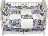 Blue Classic Woody Hawaiian Surf Minky Chenille Baby Crib Bedding Set