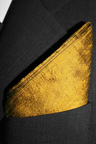 Copper Dupioni Silk Pocket Square
