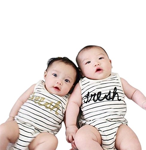 TheFound Baby Romper Bodysuit Summer Sleeveless Striped Jumpsuit