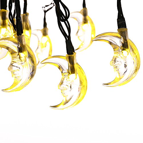 Luckled original moon solar string lights, 20ft 30 led …
