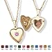 PalmBeach Jewelry Goldtone Birthstones Simulated Heart Locket- June- Simulated Alexandrite