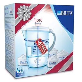 Brita Fjord Plus Water Jug - White + 4 Maxtra Cartridges