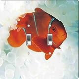 Rikki Knight Orange Nemo Fish Design Double Toggle Light Switch Plate