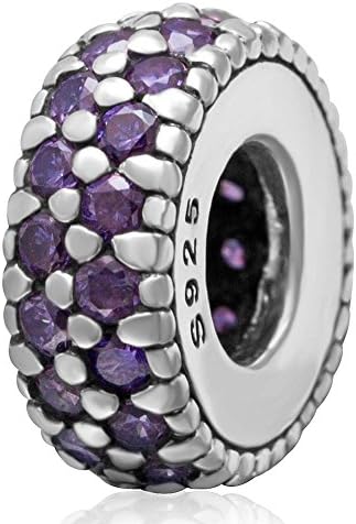 Choruslove Inspiration Within June Birthstone Spacer Charm with Tanzanite Cz Stone 925 Sterling Silver Bead for 3mm European Compatible Brand Bracelet