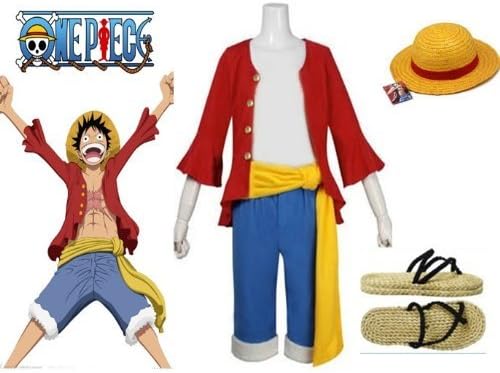 One Piece Monkey D. Luffy 2 Years Later Cosplay Costume set,size S