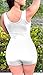 swrose Women Spaghetti Strap Beach Shorts Jumpsuit Rompers Bodysuit (M, White)