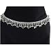 Chime Bell White Brass Hip Chain Belt with Two Types of Tinkling Bells, Fits waist or hips 36" - 40". Chain Link Belt for Belly Dancing or Casual Wear