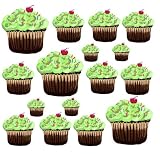 Cupcakes Green Large Repositionable Wall Mural Decals by Sherri Blum