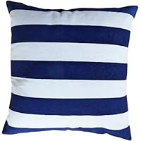 Decorative Printed Stripes Throw Pillow Cover 18' Blue