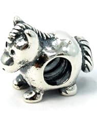 .925 Sterling Silver " Horse w/ Screw Core " Bead Compatible with Pandora Chamilia Kay Troll Bracelet