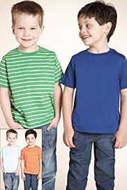 4 Pack Pure Cotton Short Sleeve Striped Plain T Shirts
