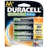 Duracell DC1500B4N AA NiMH Duracell Rechargeable Batteries, (4 Batteries)