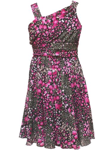 Rare Editions Girls 7-16 Mesh One Shoulder Dress
