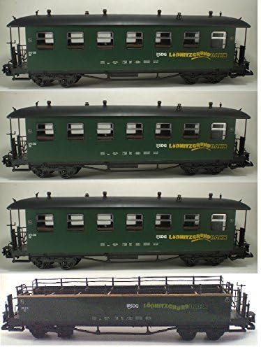 Lobnitzgrundbahn Saxon Style Train Car Set G Scale 4 Pc Set by NEWQIDA TOYS FACTORY