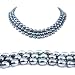 Triple Strand 16-18 Inches 6-7mm Black Oval Shape Freshwater Cultured Pearl Necklace