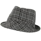 New Light Plaid Lined Stingy Fedora Trilby Hat Large Extra Large Gray