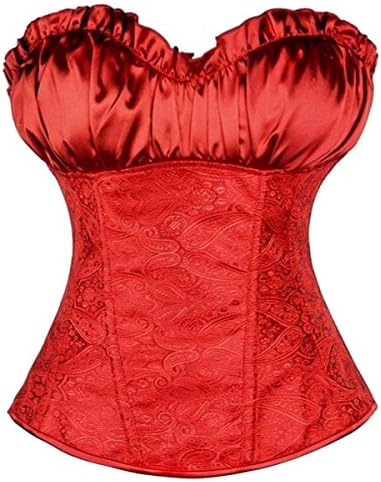 Affelia Women's Workout Slimming Waist Training Overbust Cincher Shapewear Corsets Color Red Size 3XL