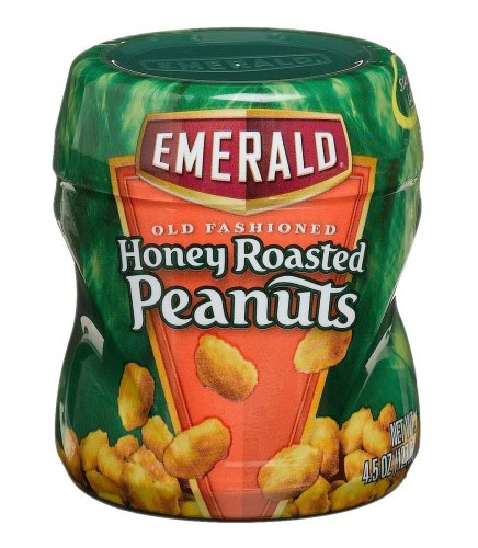 Emerald Nuts Old Fashioned Honey Roasted Peanuts, 4.5-Ounce Canisters (Pack of 12)