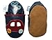 Dotty Fish Soft Sole Leather Infant Shoes Boys pre-Walkers. Navy with Red Car. 12-18 Months