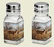 Salt and Pepper Shakers ~ Deer : Our Side of the River ~ glass with metal top ~ code 289