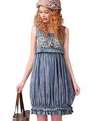 Sleeveless Cotton/Denim Vintage  Dress