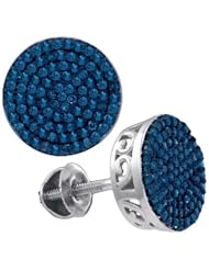 10KT White Gold 0.51 CTW-Diamond Micro-Pave Earring