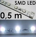 SMD-LED Leiste 48cm 12VWEISS 30 MEGA helle, breitstrahlende, wei&szlig;en SMD-LEDs, IDEAL f&uuml;r indirekte Beleuchtung, absolut schlanke Bauform universell einsetzbar, da beliebig, alle 3 LEDs eingek&uuml;rzt werden kann