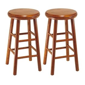 Click here to buy Winsome Wood Assembled 24-Inch Cherry Finish Swivel Stools, Set of 2 by Winsome Wood.