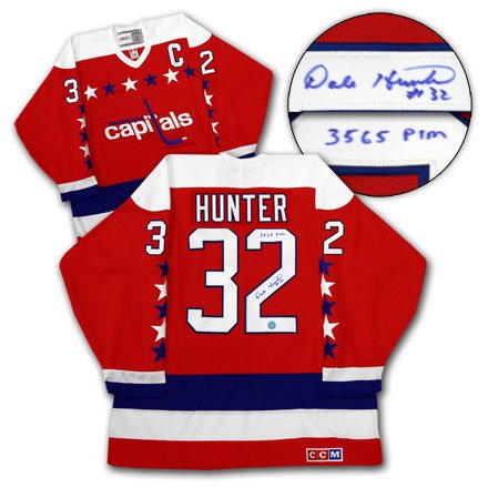 DALE HUNTER Washington Capitals SIGNED Retro 80s Jersey