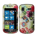 Silver Painting Butterfly Flower Rubberized Snap on Design Hard Case Facepl ....