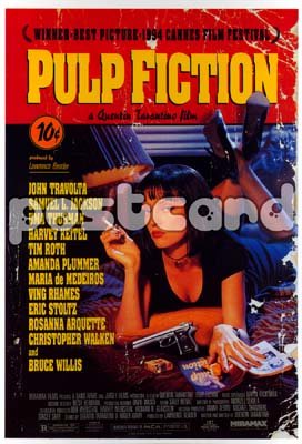 Pulp Fiction~ Pulp Fiction Postcard~ Rare Postcard!!~ Approx 4" x 6"