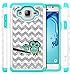 Galaxy On5 Case, Style4U Cute Owl Studded Rhinestone Crystal Bling Hybrid Armor Case Cover for Samsung Galaxy On5 G550 with 1 Style4U Stylus [White/Teal]