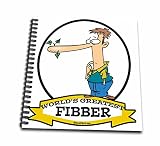 Dooni Designs Worlds Greatest Cartoons - Funny Worlds Greatest Fibber Male Cartoon - Memory Book 12 x 12 inch (db_103176_2)